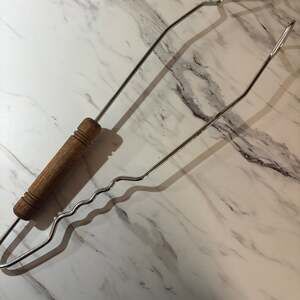 Vintage Handled Double Prong BBQ Spatula Tongs